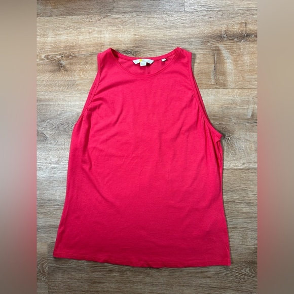 Boden High Neck Crew Tank Top Size 10 Pink Cotton Blend - Picture 4 of 9